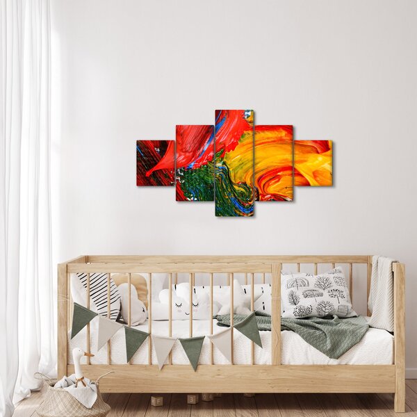 Obraz - Modrení abstrakce štětcem (125x70 cm)