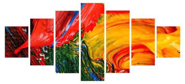 Obraz - Modrení abstrakce štětcem (210x100 cm)