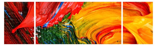 Obraz - Modrení abstrakce štětcem (170x50 cm)