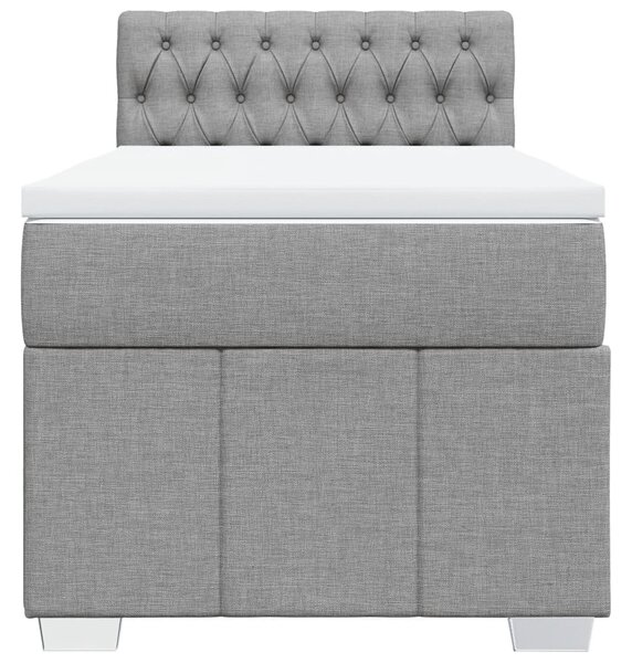 Box spring postel s matrací světle šedá 80 x 200 cm textil 3289202