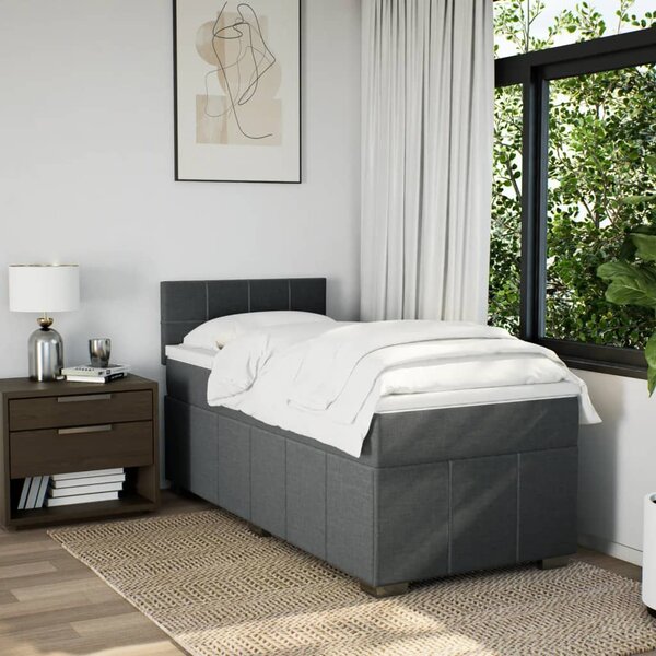 Box spring postel s matrací tmavě šedá 80 x 200 cm textil 3289196