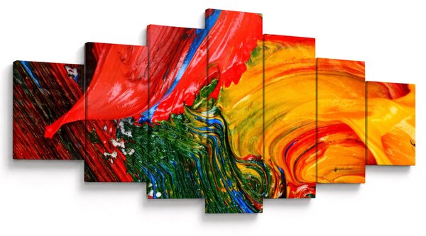 Obraz - Modrení abstrakce štětcem (210x100 cm)