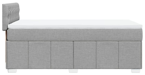 Box spring postel s matrací světle šedá 80 x 200 cm textil 3289202
