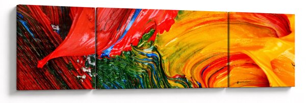 Obraz - Modrení abstrakce štětcem (170x50 cm)