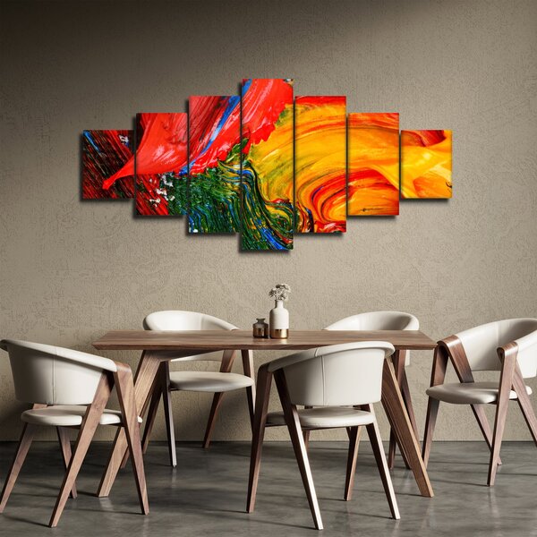 Obraz - Modrení abstrakce štětcem (210x100 cm)