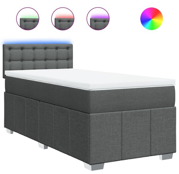 Box spring postel s matrací tmavě šedá 80 x 200 cm textil 3289210