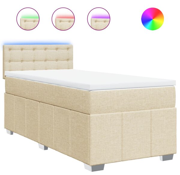 Box spring postel s matrací krémová 80 x 200 cm textil 3289214