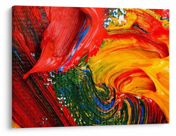 Obraz - Modrení abstrakce štětcem (70x50 cm)