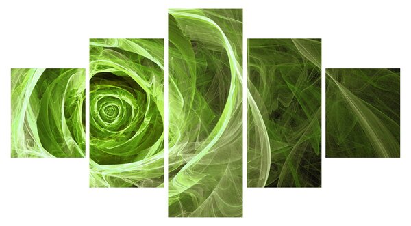 Obraz - Abstraktní růže zelená (125x70 cm)