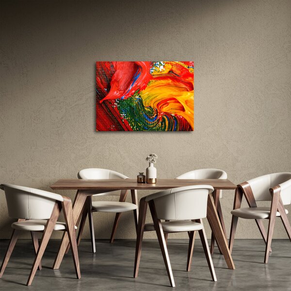 Obraz - Modrení abstrakce štětcem (70x50 cm)