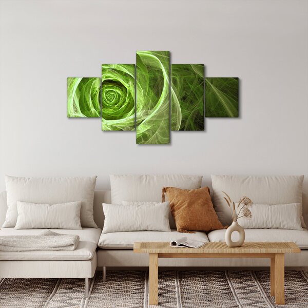 Obraz - Abstraktní růže zelená (125x70 cm)