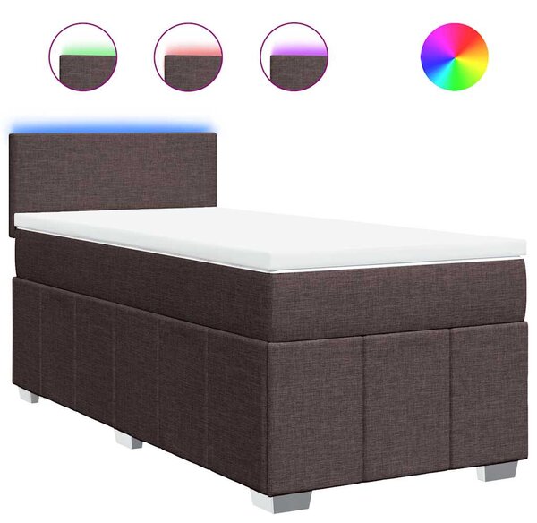 Box spring postel s matrací tmavě hnědá 90x200 cm textil 3289247