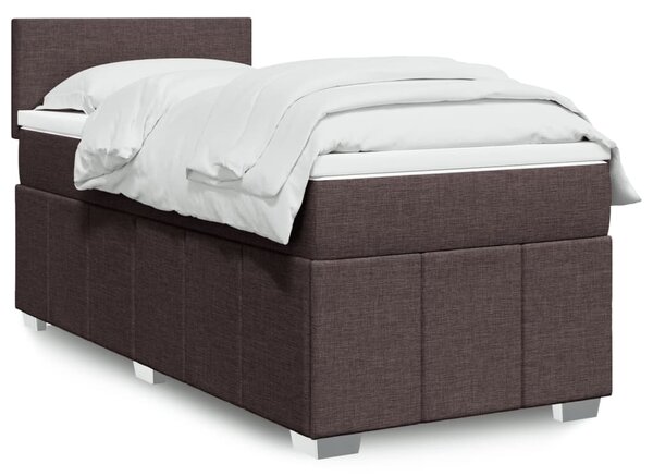 Box spring postel s matrací tmavě hnědá 90x200 cm textil 3289247