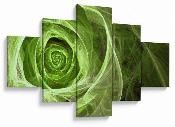 Obraz - Abstraktní růže zelená (125x70 cm)