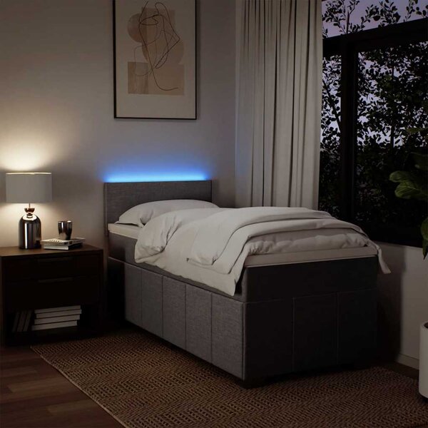 Box spring postel s matrací tmavě hnědá 90x200 cm textil 3289247