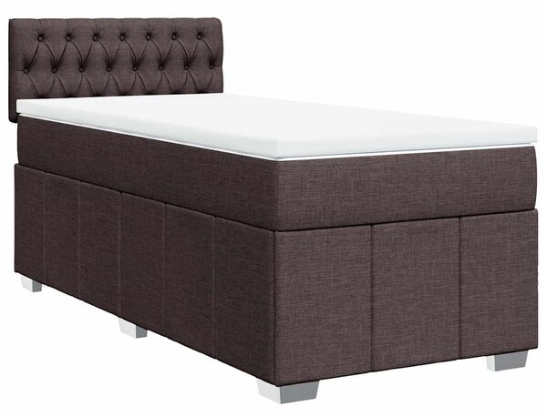 Box spring postel s matrací tmavě hnědá 90x200 cm textil 3289261
