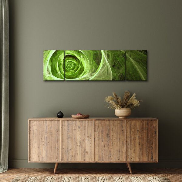 Obraz - Abstraktní růže zelená (170x50 cm)