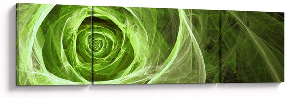 Obraz - Abstraktní růže zelená (170x50 cm)