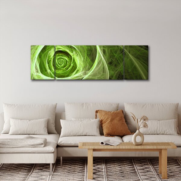 Obraz - Abstraktní růže zelená (170x50 cm)