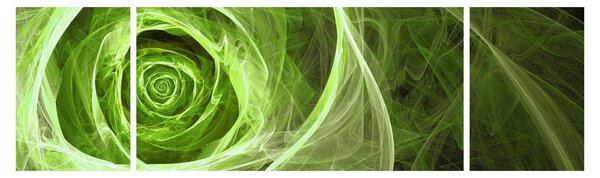 Obraz - Abstraktní růže zelená (170x50 cm)
