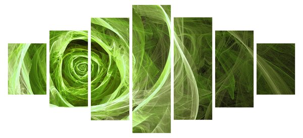Obraz - Abstraktní růže zelená (210x100 cm)
