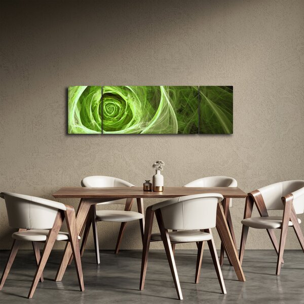 Obraz - Abstraktní růže zelená (170x50 cm)