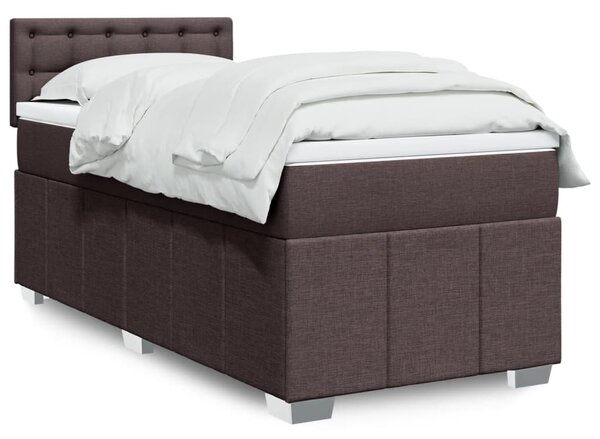 Box spring postel s matrací tmavě hnědá 90x200 cm textil 3289268