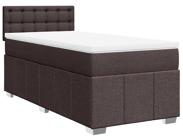Box spring postel s matrací tmavě hnědá 90x200 cm textil 3289268