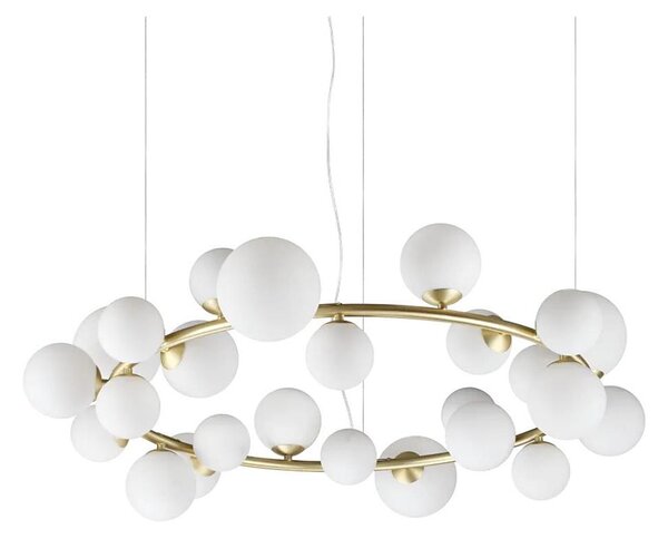 Ideal Lux - LED Lustr na lanku PERLAGE 25xG9/3W/230V 110 cm zlatá/bílá