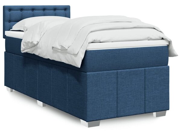 Box spring postel s matrací modrá 90x200 cm textil 3289271