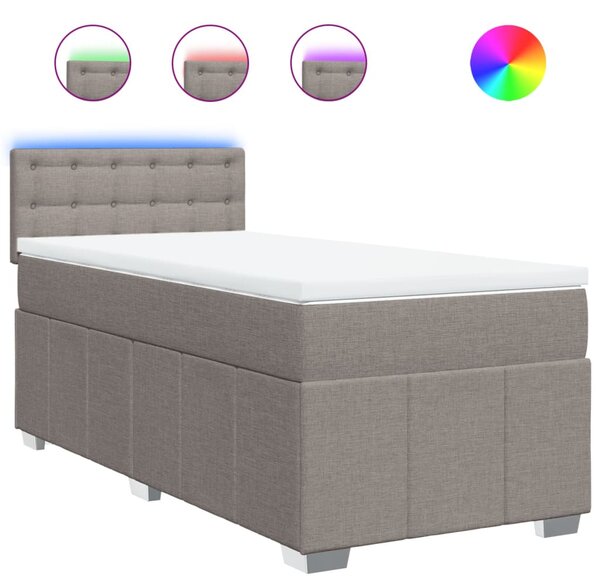 Box spring postel s matrací taupe 100 x 200 cm textil 3289297