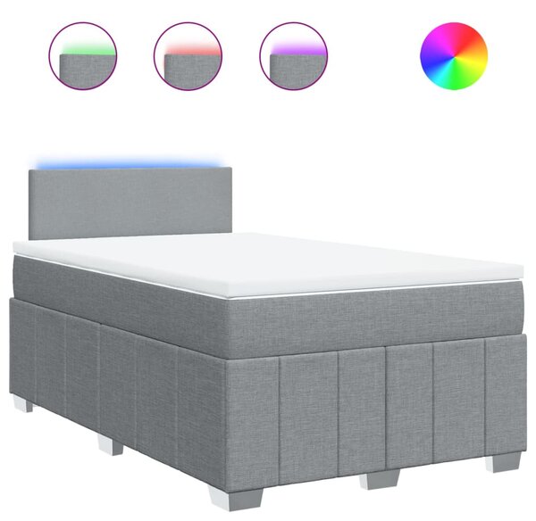 Box spring postel s matrací světle šedá 120x190 cm textil 3289300