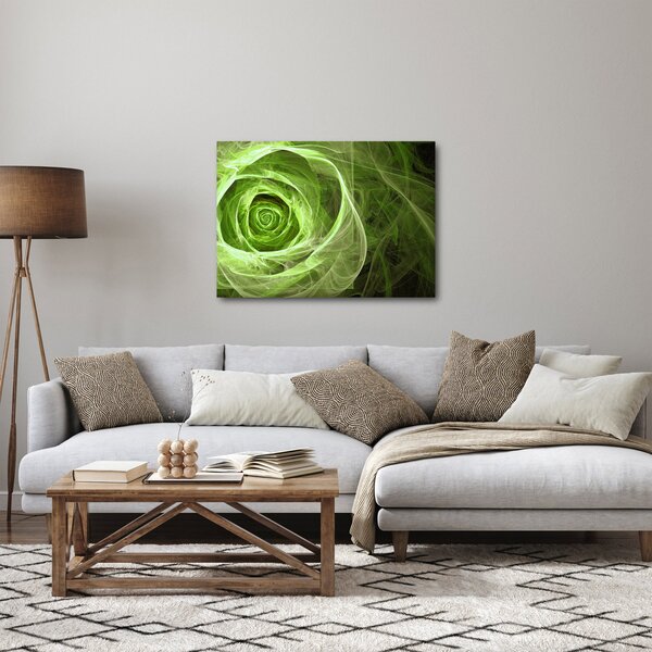 Obraz - Abstraktní růže zelená (70x50 cm)