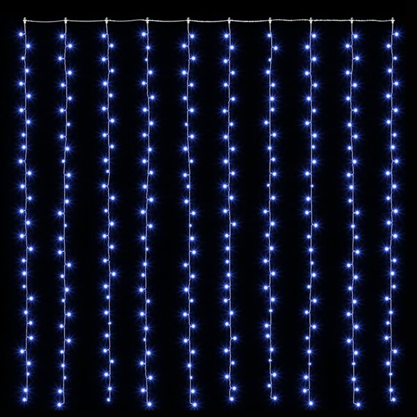 Světelný závěs 3 x 3 m 300 LED diod modré světlo 8 funkcí 328930