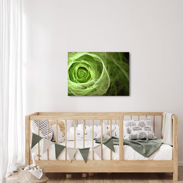 Obraz - Abstraktní růže zelená (70x50 cm)