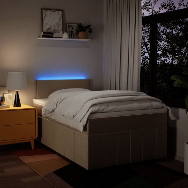 Box spring postel s matrací krémová 120x190 cm textil 3289305