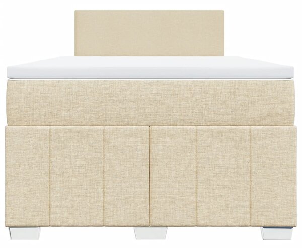 Box spring postel s matrací krémová 120x190 cm textil 3289305