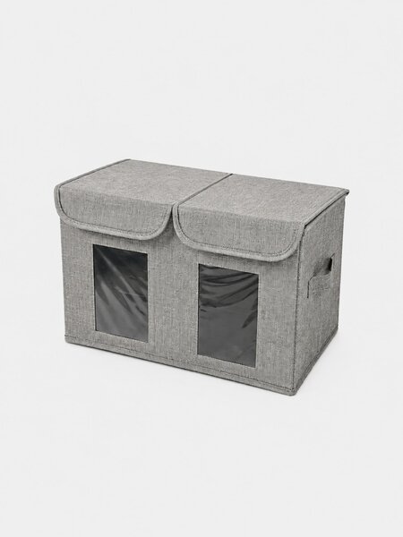 Sinsay - Skládací úložný box s okénky a víkem - šedá
