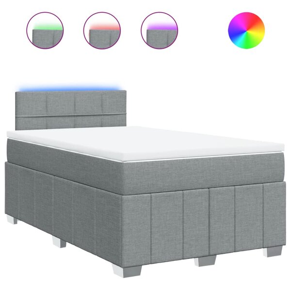 Box spring postel s matrací světle šedá 120x190 cm textil 3289307
