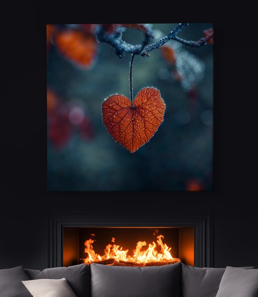 Obraz na plátně - Srdce, konec podzimu FeelHappy.cz Vyberte rozměr (Šířka/Výška): 40 x 40 cm