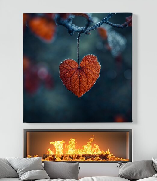 Obraz na plátně - Srdce, konec podzimu FeelHappy.cz Vyberte rozměr (Šířka/Výška): 40 x 40 cm