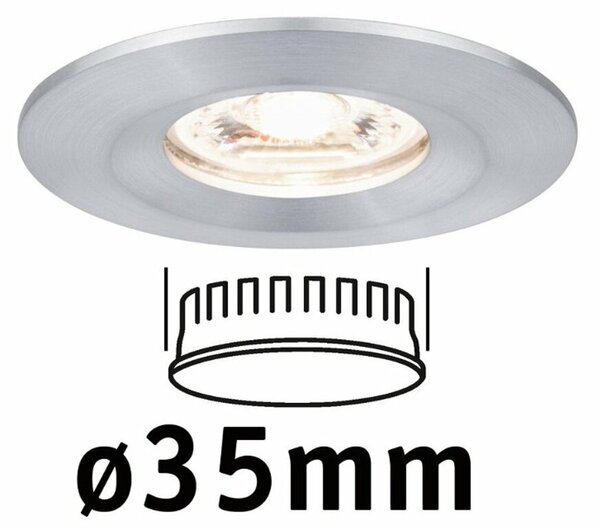PAULMANN LED vestavné svítidlo Nova mini nevýklopné IP44 1x4W 2700K hliník broušený 230V 943.04