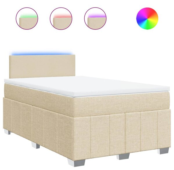 Box spring postel s matrací krémová 120x190 cm textil 3289305