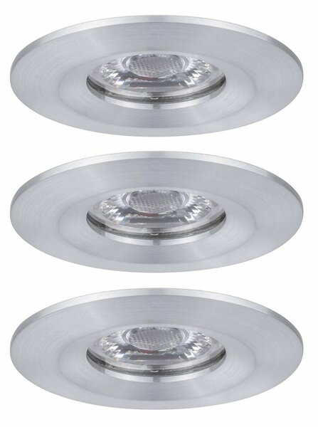 PAULMANN LED vestavné svítidlo Nova mini nevýklopné IP44 3x4W 2700K hliník broušený 230V 943.05
