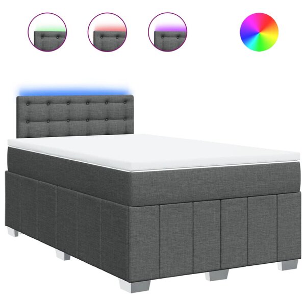 Box spring postel s matrací tmavě šedá 120x190 cm textil 3289322