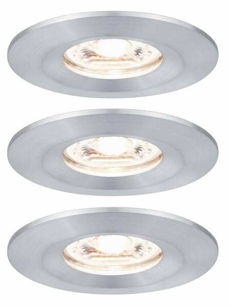 PAULMANN LED vestavné svítidlo Nova mini nevýklopné IP44 3x4W 2700K hliník broušený 230V 943.05