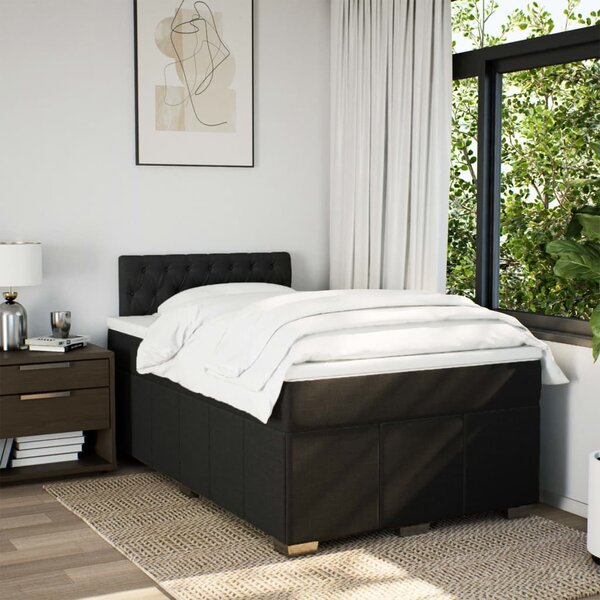 Box spring postel s matrací černá 120x190 cm textil 3289316