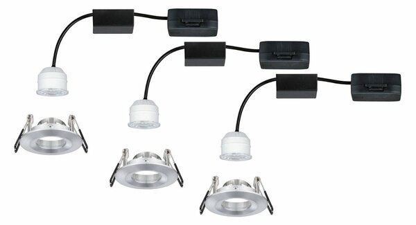 PAULMANN LED vestavné svítidlo Nova mini nevýklopné IP44 3x4W 2700K hliník broušený 230V 943.05