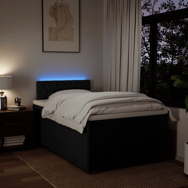 Box spring postel s matrací černá 120x190 cm textil 3289316