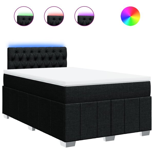 Box spring postel s matrací černá 120x190 cm textil 3289316